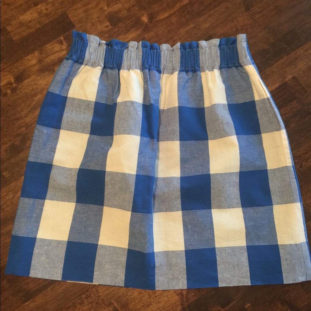 J crew paper bag gingham skirt